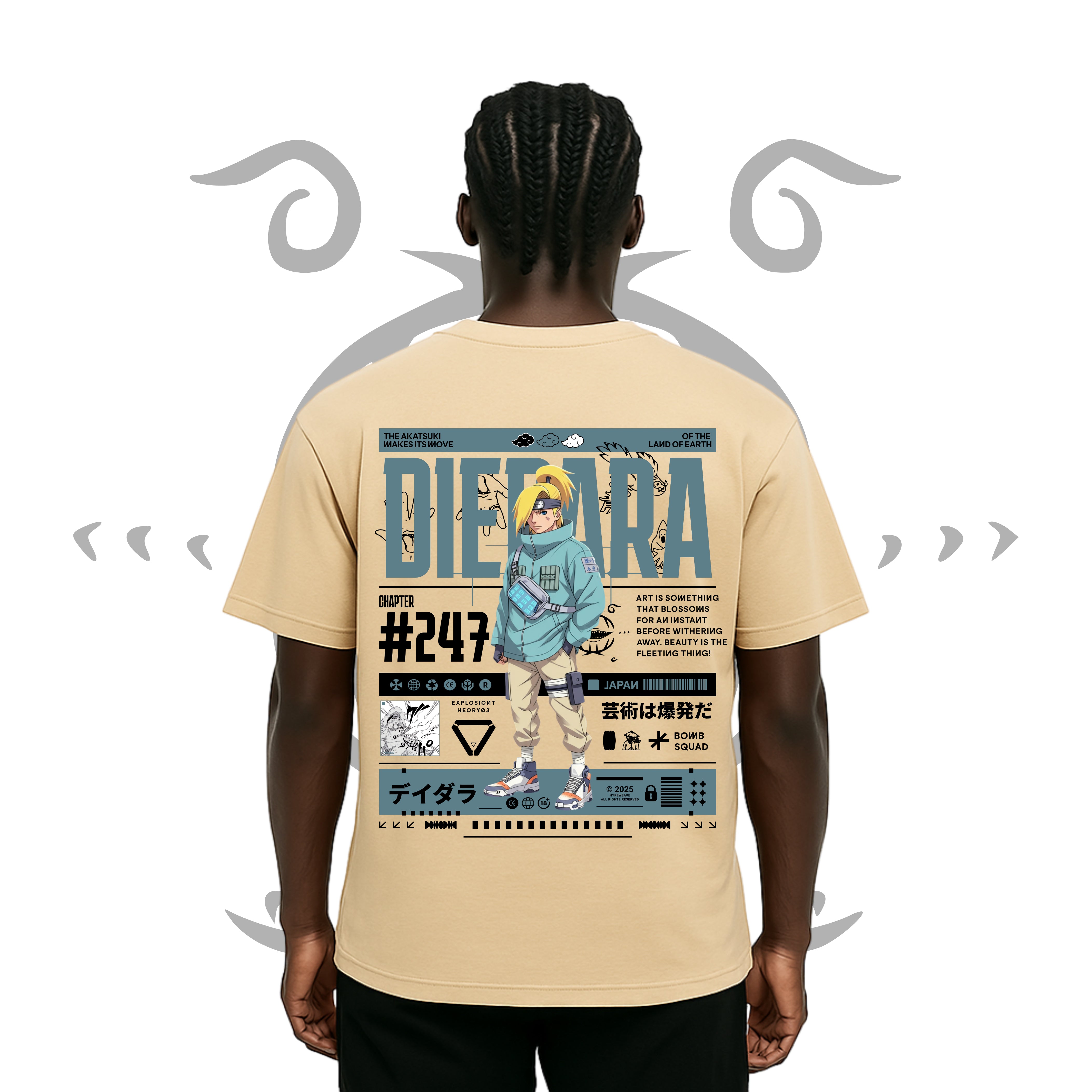 Deidara Artillerist tee – oversized anime t-shirt with explosive print