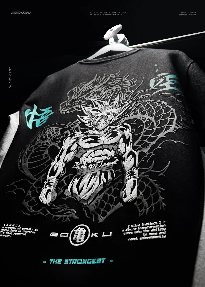 HypeWeave Ultra Instinct Goku-inspired oversized anime T-shirt