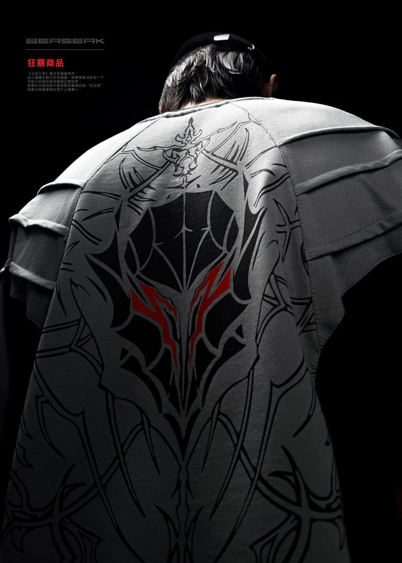 Berserk Armour Oversized T-Shirt – 240 GSM Gothic Anime Streetwear | HypeWeave
