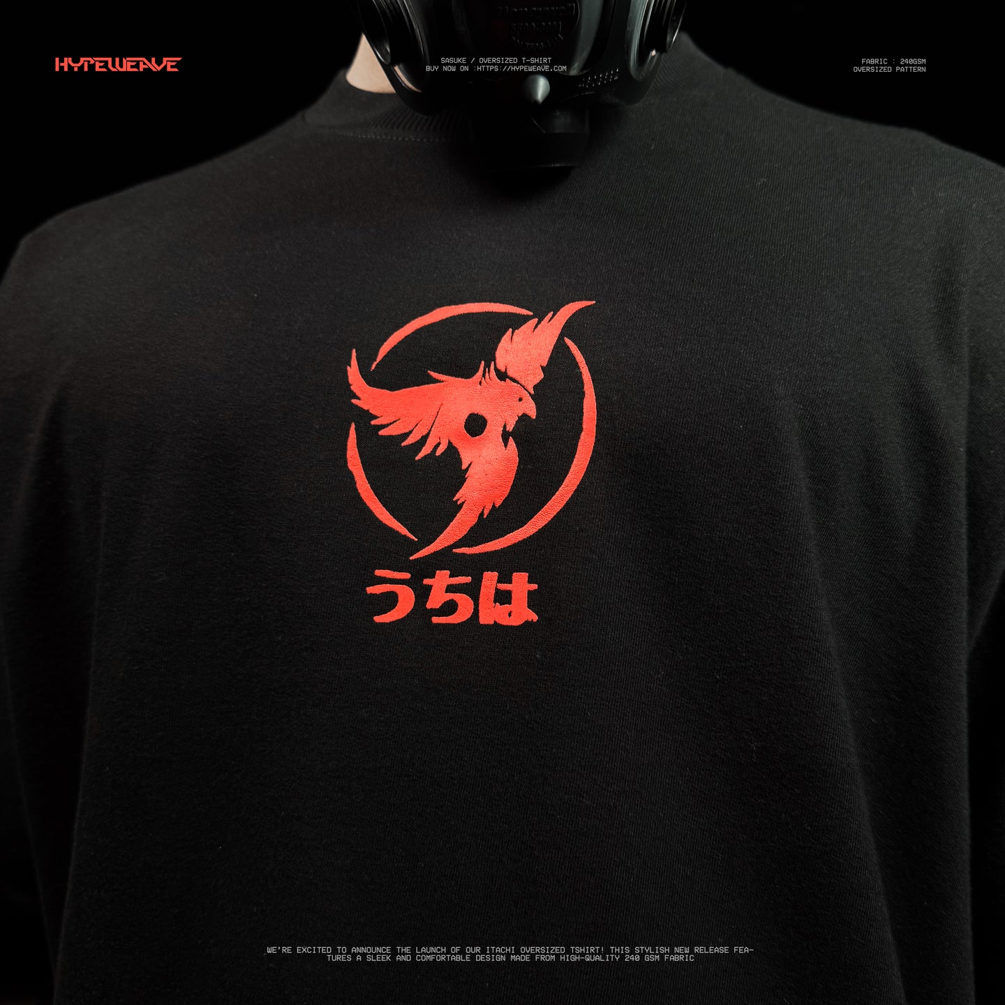 Itachi Uchiha Oversized T-Shirt – 240 GSM Anime Streetwear | HypeWeave