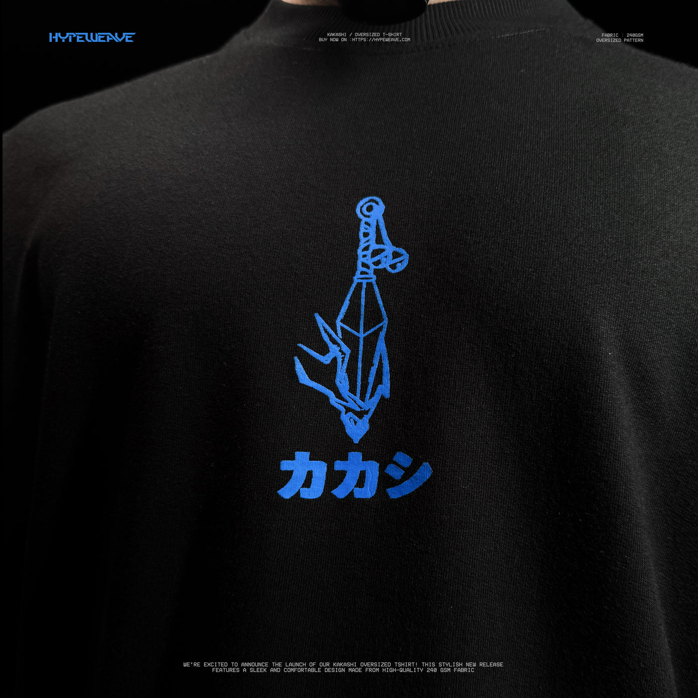 Kakashi Hatake Oversized T-Shirt – 240 GSM Anime Streetwear | HypeWeave