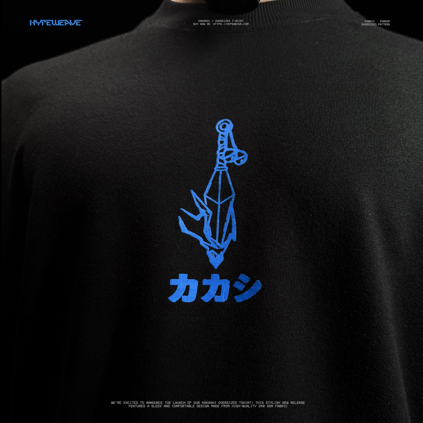 Kakashi Hatake Oversized T-Shirt – 240 GSM Anime Streetwear | HypeWeave