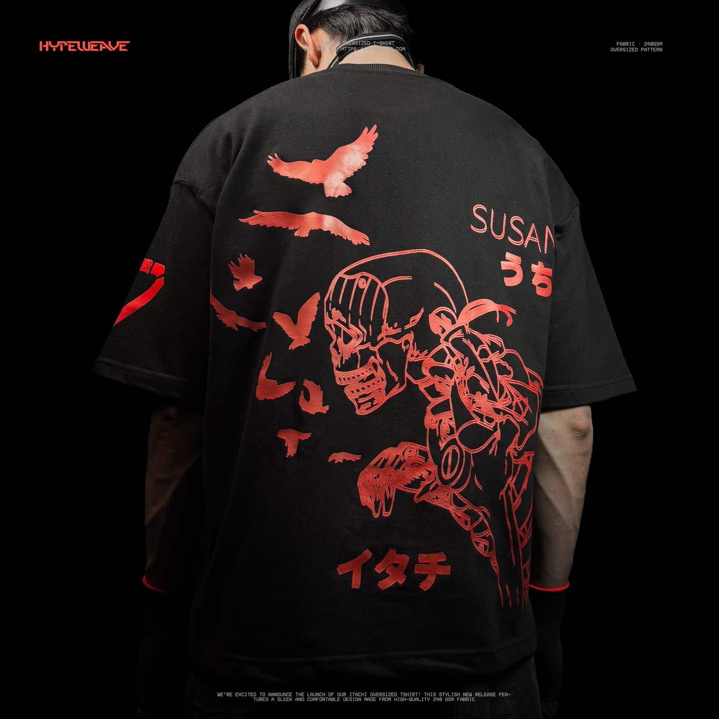 Itachi Uchiha Oversized T-Shirt – 240 GSM Anime Streetwear | HypeWeave