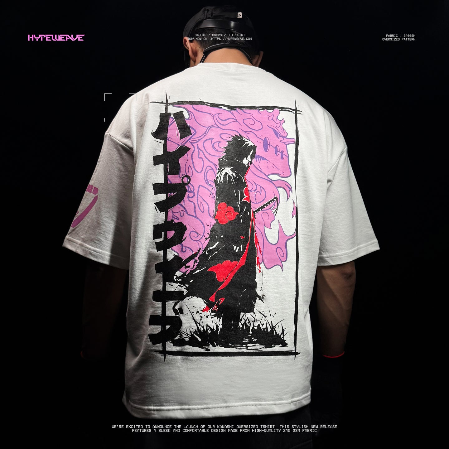Sasuke Uchiha V2 Oversized T-Shirt – 240 GSM Anime Streetwear | HypeWeave