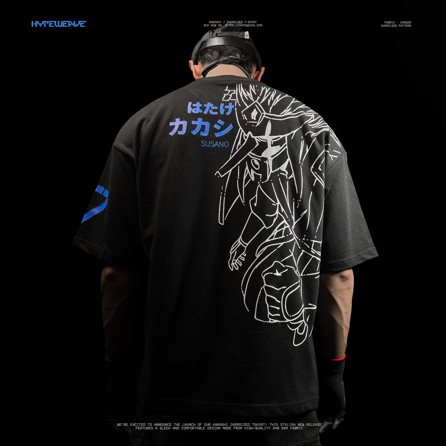 Kakashi Hatake Oversized T-Shirt – 240 GSM Anime Streetwear | HypeWeave