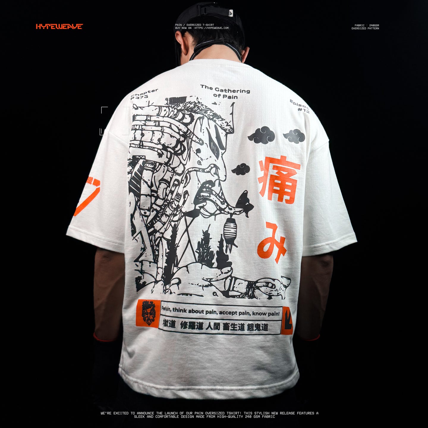 Pain Naruto Oversized T-Shirt – 240 GSM Anime Streetwear | HypeWeave