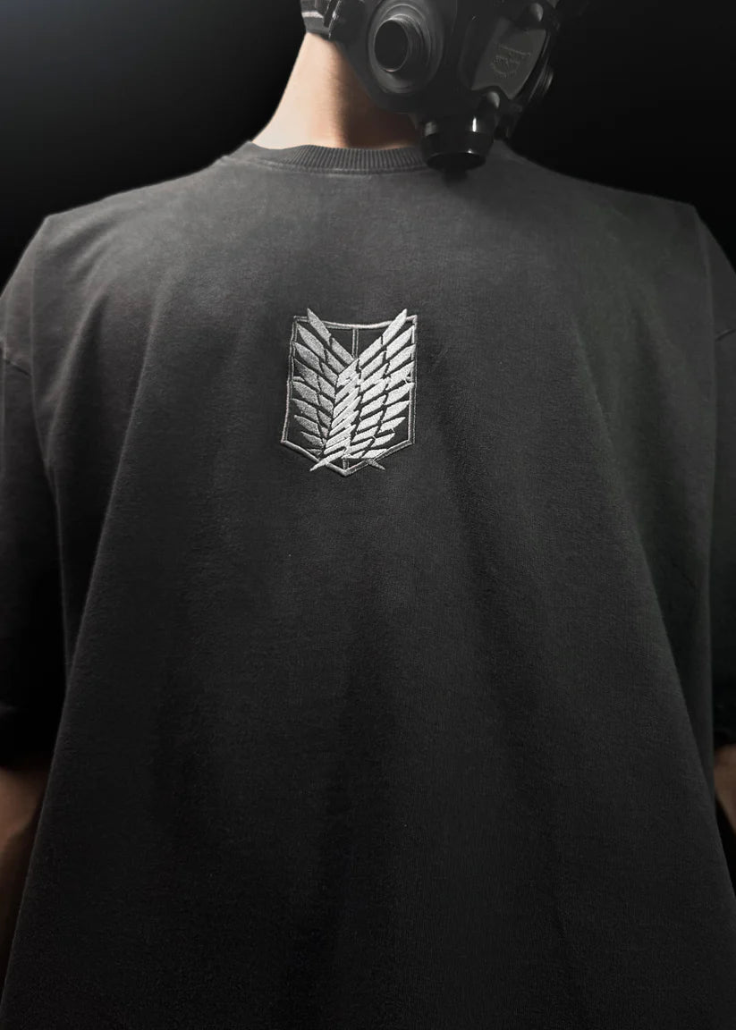 Attack on Titan Gear Oversized T-Shirt – Full Embroidery 240 GSM | HypeWeave