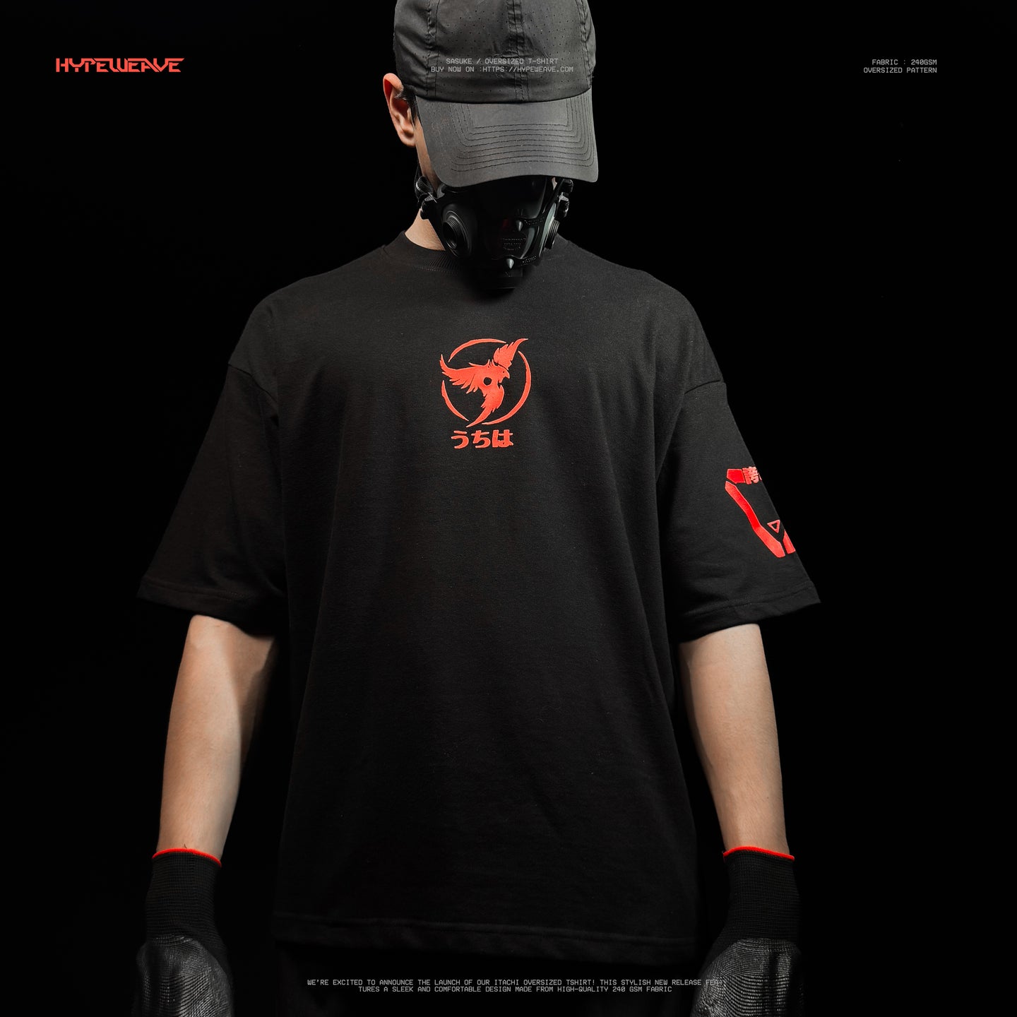 Itachi Uchiha Oversized T-Shirt – 240 GSM Anime Streetwear | HypeWeave