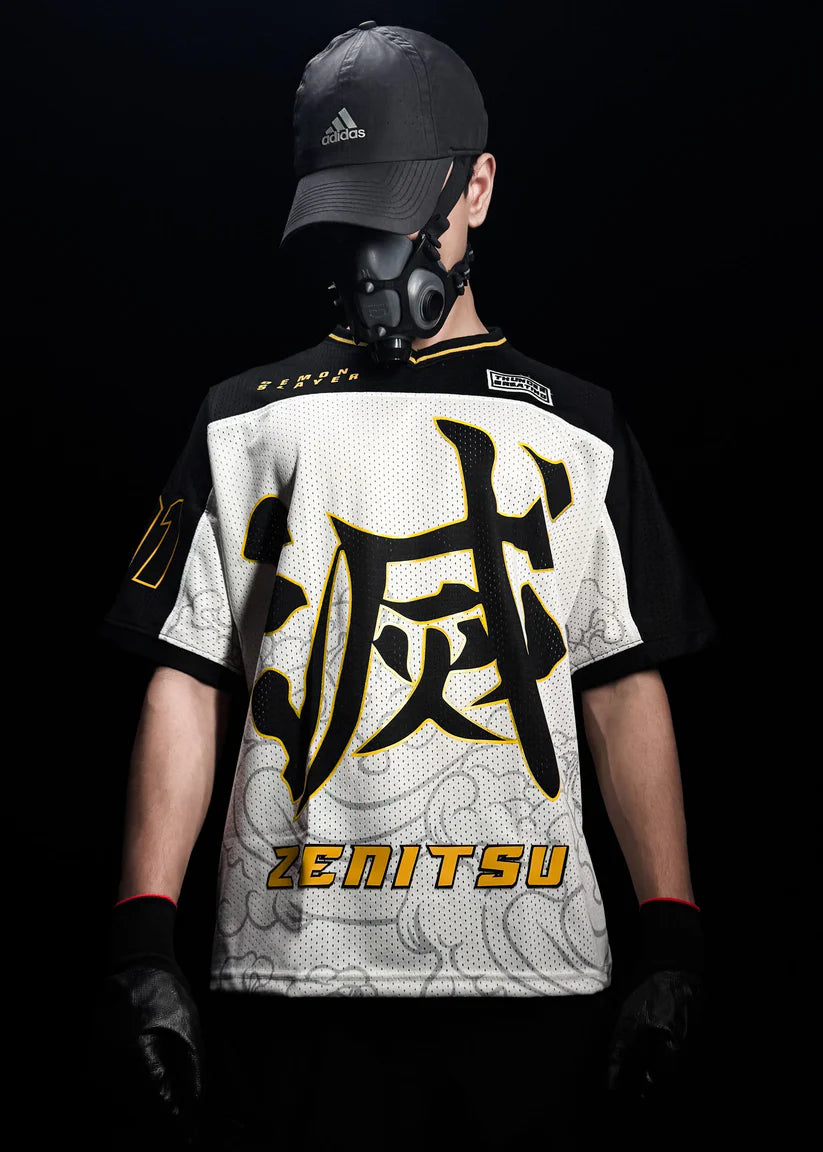 HypeWeave Zenitsu-inspired breathable anime mesh jersey