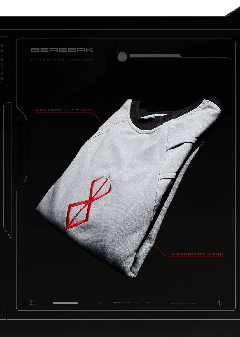 Berserk Armour Oversized T-Shirt – 240 GSM Gothic Anime Streetwear | HypeWeave