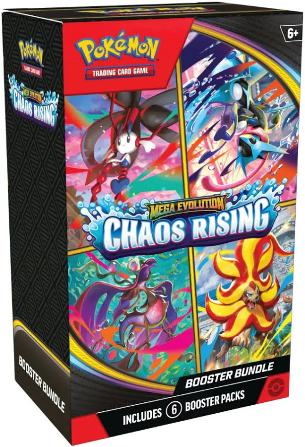 Pokémon TCG Mega Evolution Chaos Rising Booster Bundle with six packs