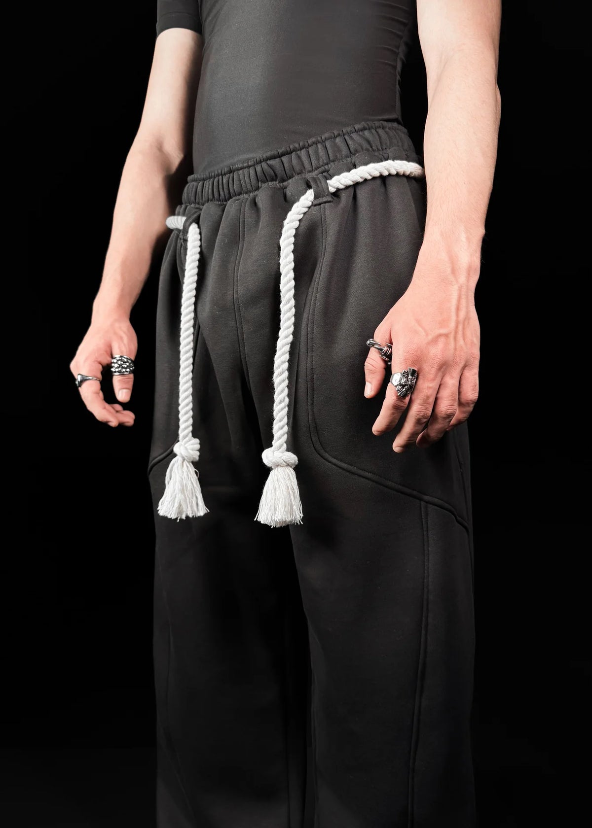 Toji black 350 GSM baggy sweatpants by HypeWeave